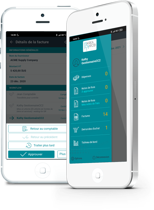 Application mobile de validation des factures fournisseurs - Esker Anywhere - Apple® - Android™ Application mobile de validation des factures fournisseurs - Esker Anywhere - Apple® - Android™