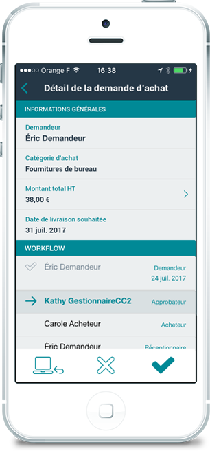 Application mobile de validation des demandes d'achat - Esker Anywhere Application mobile de validation des demandes d'achat - Esker Anywhere